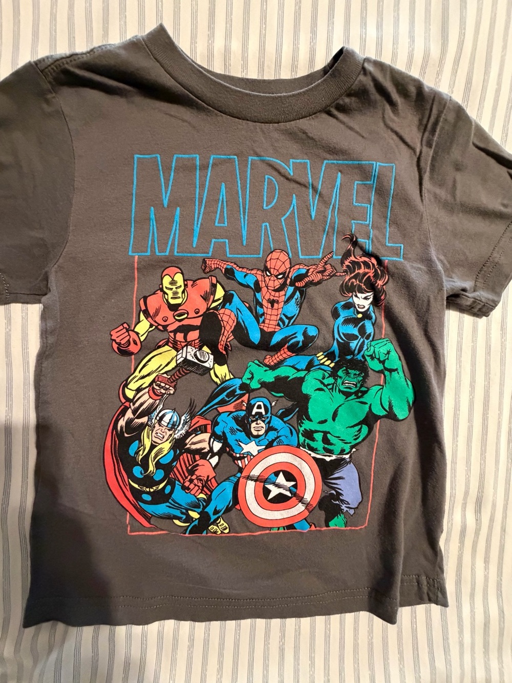 2 for$6✨Marvel Kids Black Superhero Graphic Tee, Size XS